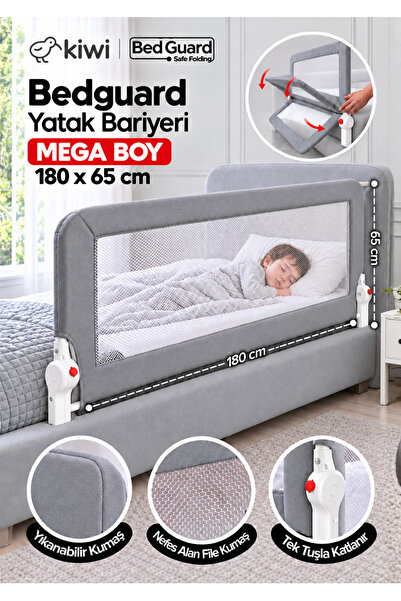Kiwi Bebek Güvenlik Yatak Bariyeri – Katlanır Çocuk Uyku Yatak Korkuluğu, Düş...