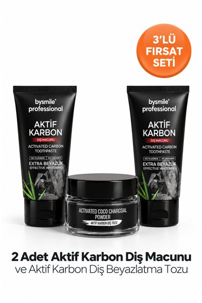 BySmile Professional Aktif Karbon Diş Beyazlatma Seti