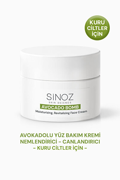 SİNOZ Avokado Bomb Yüz Bakım Kremi - Kuru Ciltler İçin Nemlendirici ve Canlan...