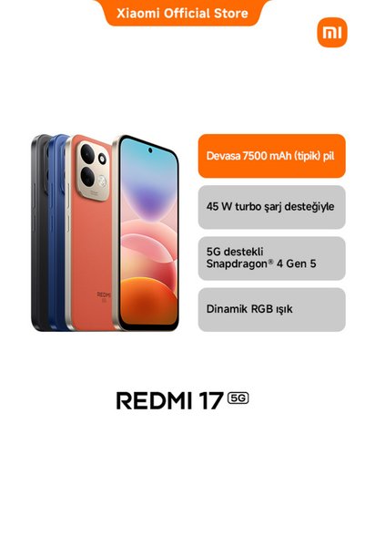 Xiaomi REDMI 17 5G 4GB+256GB Siyah (Xiaomi Türkiye Garantili)