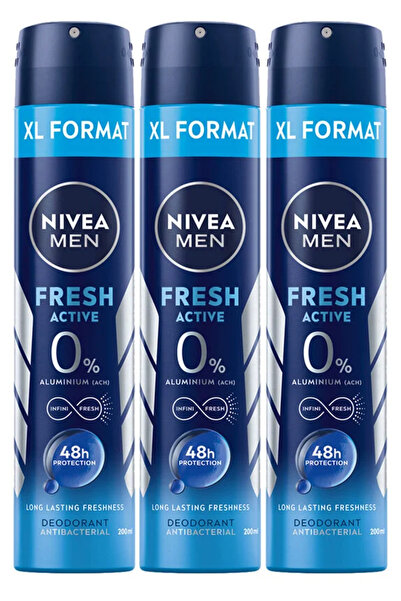 NIVEA Deodorant spray pentru bărbați Fresh Active 200ml, 48 h protecție împot...