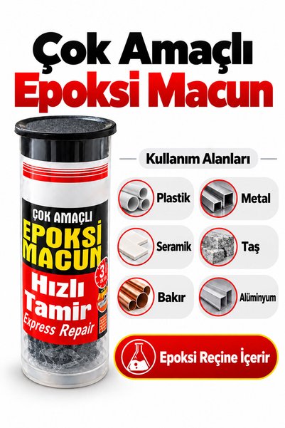 Badem10 Ahşap Parke Epoxy Tamir Macunu Siyah 28GR Çok Amaçlı Çatlak Boşluk Do...