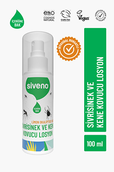 Siveno Sivrisinek ve Kene Kovucu Sprey Losyon Bitkisel Tüm Vücut İçin Aile Bo...