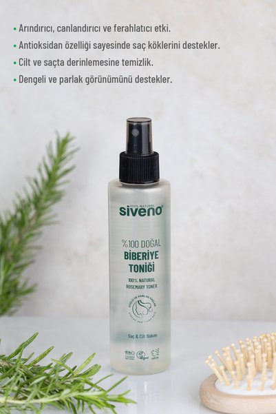 Siveno %100 Doğal Biberiye Suyu Saç Dökülmesi Karşıtı ve Hızlı Saç Uzatma Etkili Saç Toniği 150 ml
