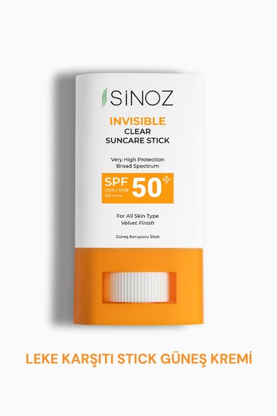 SİNOZ SPF50+ Nemlendirici ve Yatıştırıcı Yüksek Korumalı Şeffaf Stick Güneş K...