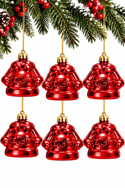 Waldern 6-Piece 7 cm Christmas Pine Tree Ornament with Dress Figures