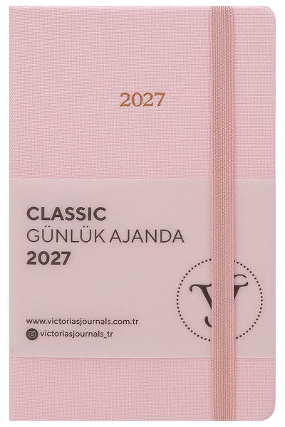 Victoria's Journals Agendă zilnică clasică 2027 – Copertă rigidă din in, 9x14...