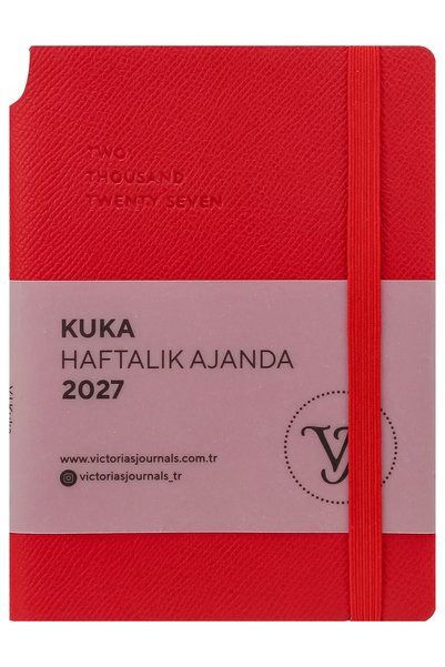 Victoria's Journals KUKA 2027 Haftalık Ajanda 9x14 .Esnek Kapak. Lastikli, Ce...