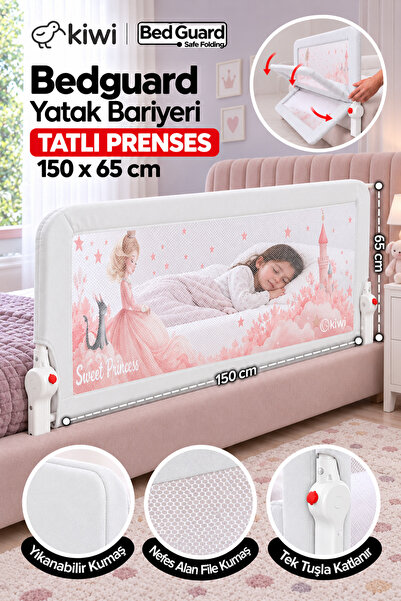Kiwi Çocuk Yatak Koruyucu Bariyeri Ve Yatak Korkuluğu, Ekstra Dolgulu Kumaş B...