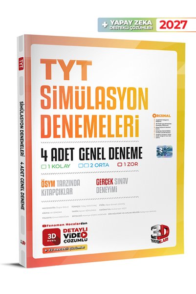 3D Yayınları TYT 4'lü Simülasyon Genel Denemeleri