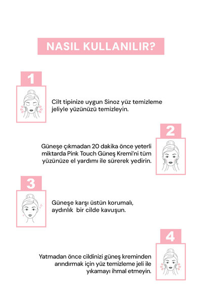 SİNOZ Pink Touch SPF50+ Aydınlatıcı Pembe Yüz Güneş Kremi PA++++ Tüm Ciltler için 50ml