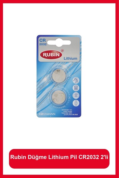 Rubin Düğme Lithium Pil CR2032 2'li