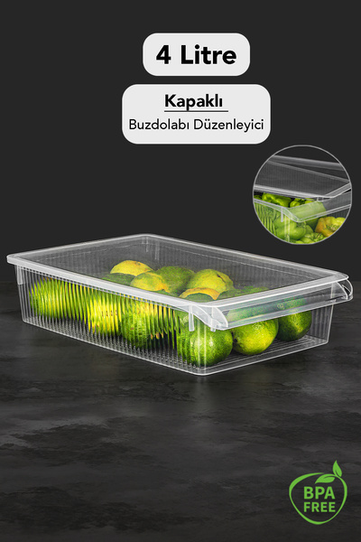 Meleni Home 1 bucată Organizator pentru frigider cu capac în interiorul dulap...