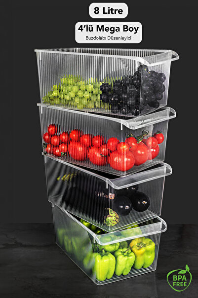 Meleni Home 4 bucăți dulap interior frigider organizator - frigider fructe le...