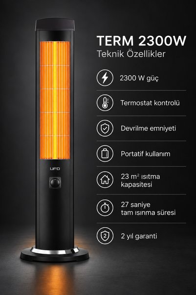 UFO Term 2300W Kule Tipi Isıtıcı