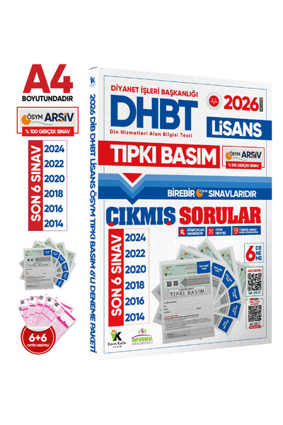 Karakutu Yayınları 2026 KPSS DHBT Lisans Çıkmış Sorular ÖSYM Tıpkı Basım Türk...