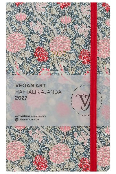 Victoria's Journals Vegan Art 2027 Haftalık Ajanda 13x21 cm. Esnek Vegan Deri...