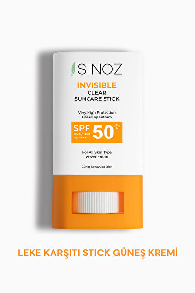 SİNOZ SPF50+ Nemlendirici ve Yatıştırıcı Yüksek Korumalı Şeffaf Stick Güneş K...
