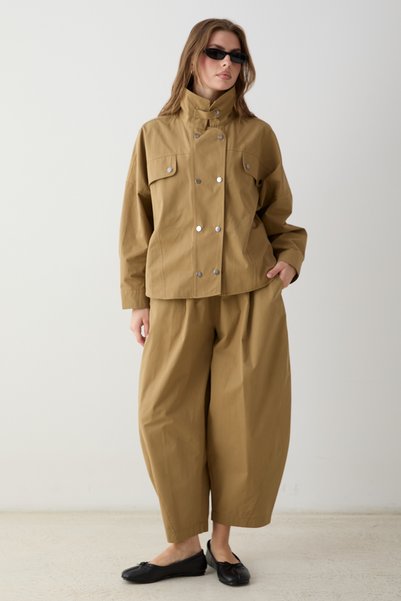 Trendyol Modest Velika jakna i pantalone na kopčanje za devojčice - komplet T...