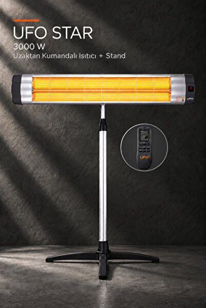 UFO Star S 30 Uk 3000w Infrared Uzaktan Kumandalı Duvar Tipi Termostatlı Isıt...