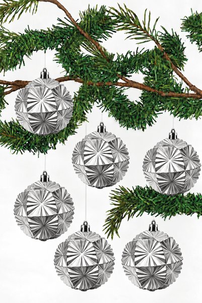 Waldern 6 cm 6-Piece Flower Figured Christmas Tree Ornament Cici Top