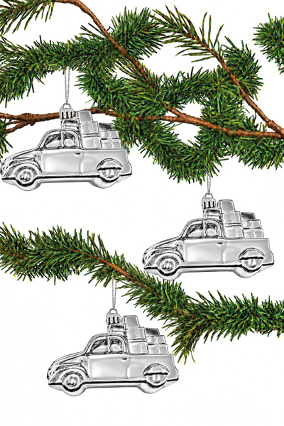 Waldern 3-Piece 11 cm Christmas Tree Ornament with Car Figures