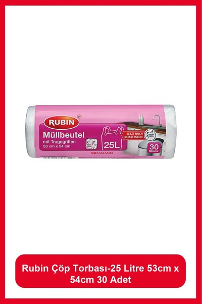 Rubin Çöp Torbası-25 Litre 53 cm X 54 cm 30 adet