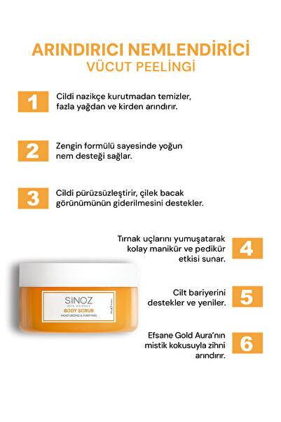 SİNOZ Body Scrub Besleyici Arındırıcı Nemlendirici Vücut Peelingi 300 gr