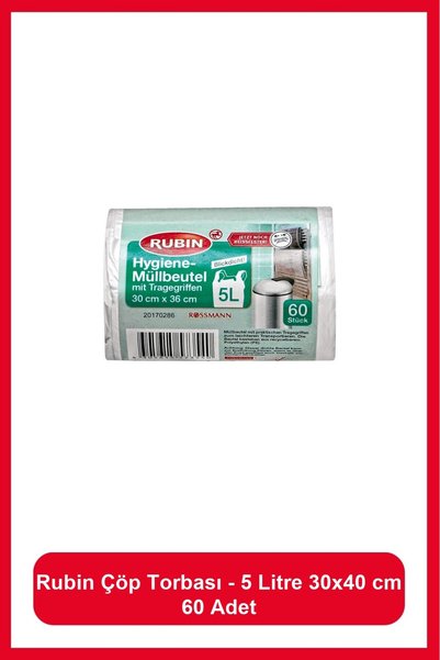 Rubin Kaliteli Çöp Torbası - 5 Litre 30x40 Cm 60'lı
