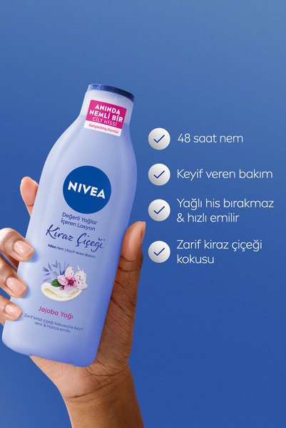 NIVEA Kiraz Çiçeği Kokulu Nemlendirici Vücut Bakım Losyonu 400ml, X2 Adet Set