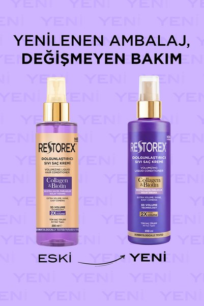Restorex Collagen & Biotin Sıvı Saç Kremi 200 ml – Dolgunlaştırıcı & Parlaklık