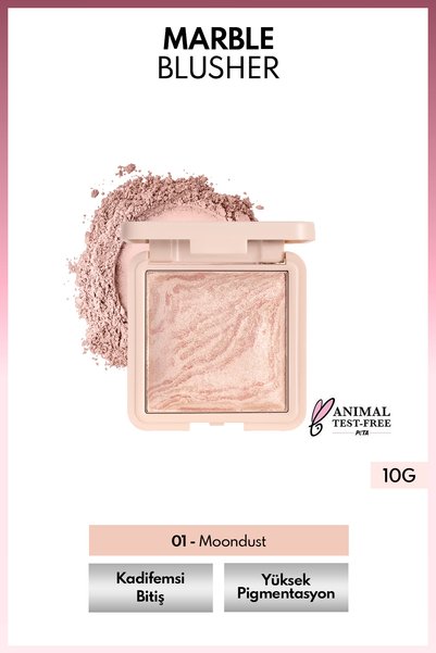 NOTE Marble Baked Blusher Fırınlanmış Allık & Aydınlatıcı - 01 Moondust