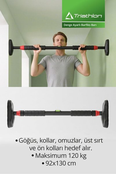 Triathlon T-242 Denge Ayarlı Barfiks Barı 92-130 cm | Koridor Barfiks Aleti |...