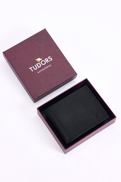 Tudors Genuine Leather Men's Black Wallet