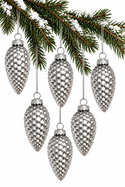 Waldern 6-piece 8.5 cm pine cone figured christmas tree ornament