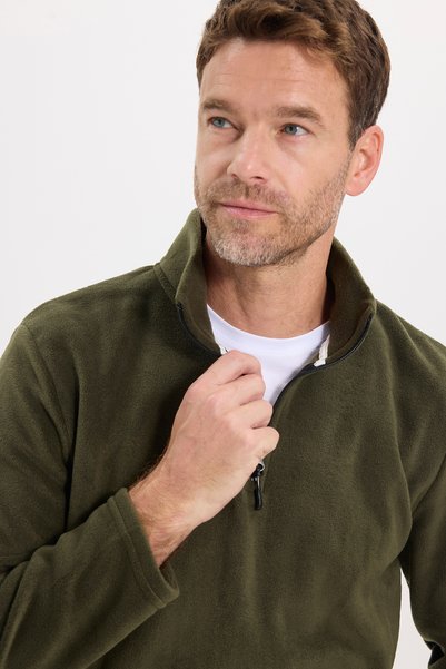 Tudors Unisex Φούτερ από φλις με χακί χρώμα, άνετη εφαρμογή, ανθεκτικό στο φλ...