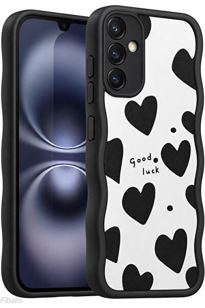 Fibaks Galaxy A15 Kılıf Aynalı Kalp Desenli Yumuşak Kenarlı Kamera Korumalı S...