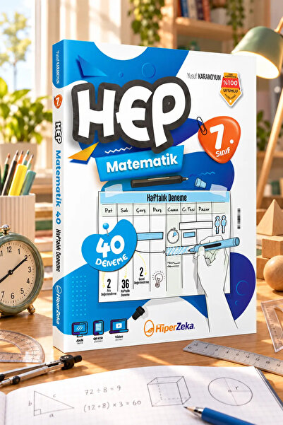 HiperZeka 2027 7. Sınıf Haftalık HEP Matematik 40 Deneme | Yusuf KARAKOYUN