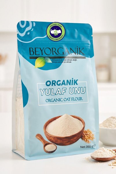BEYORGANİK Organik Tam Yulaf Unu 350gr  (PESTİSİT ve AFLATOKSİN ANALİZLİ)