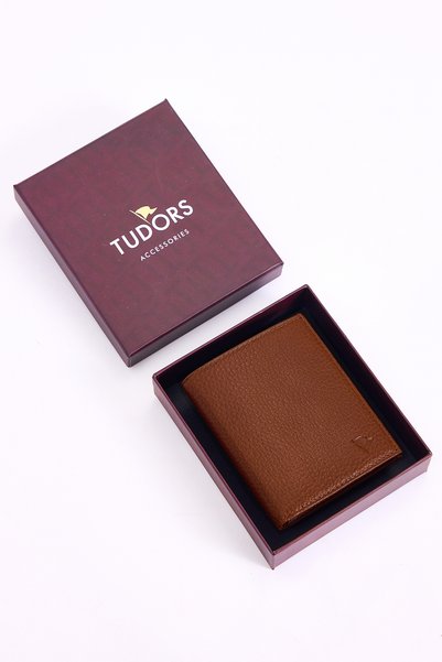 Tudors Genuine Leather Men's Tan Wallet
