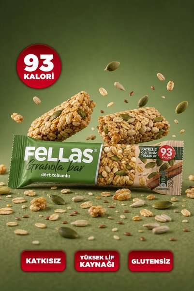 Fellas Dört Tohumlu Granola Bar (23 g) x 12 Adet