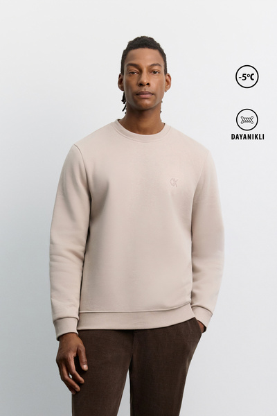 Avva Men's Stone Crew Neck 3 Thread Rastered -5 Degree Resistant Regular Fit ...