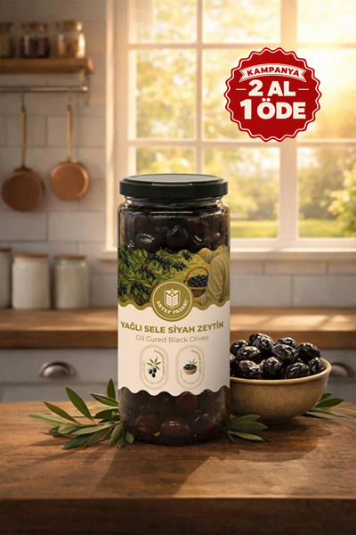 Antep Pazarı Yağlı Sele Gemlik Siyah Zeytin - 300g