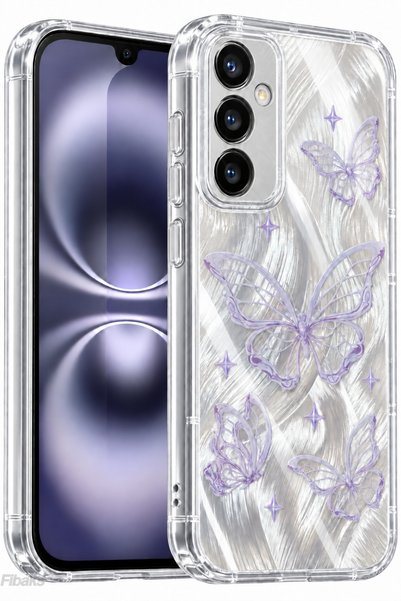 Fibaks حافظة لهاتف Galaxy A54 مع حماية للكاميرا، نمط فراشة ثلاثي الأبعاد لامع...