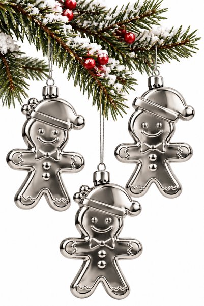 Waldern Set of 3 12 cm Cookie Man Christmas Pine Tree Ornaments