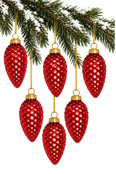Waldern 6-piece 8.5 cm pine cone figured christmas tree ornament