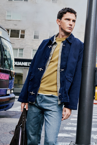 TRENDYOL MAN Lacivert Önü Aksesuarlı Cepli Erkek Denim Ceket TMNAW27CE00004