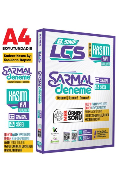 İnformal Yayınları 2027 8.Sınıf LGS Sadece KASIM AYI Konuları MEB Örnek Sorul...