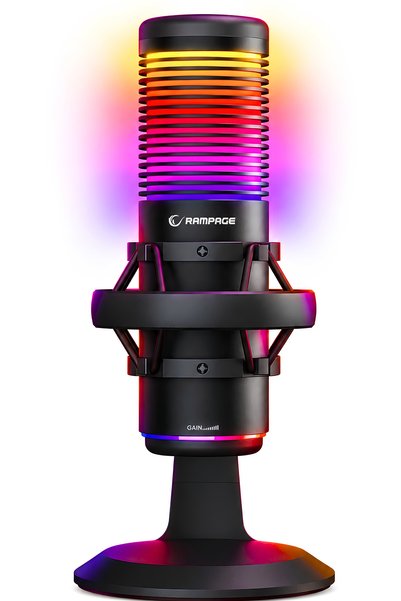 Rampage ميكروفون Bemol Black Rgb Shock Mount Gamer ميكروفون Youtuber