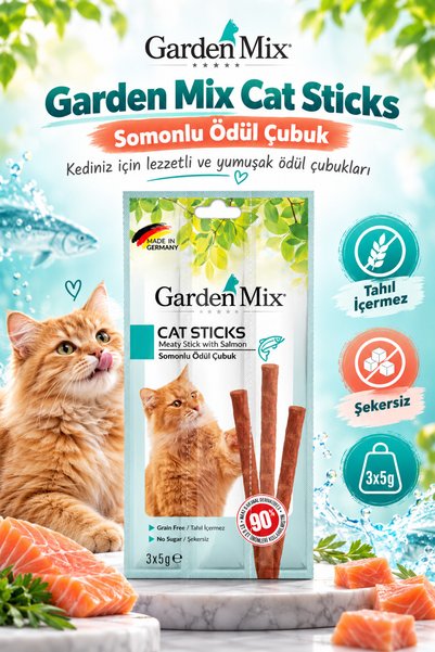 Gardenmix Garden Mix Somonlu Kedi Stick Ödül 3*5g